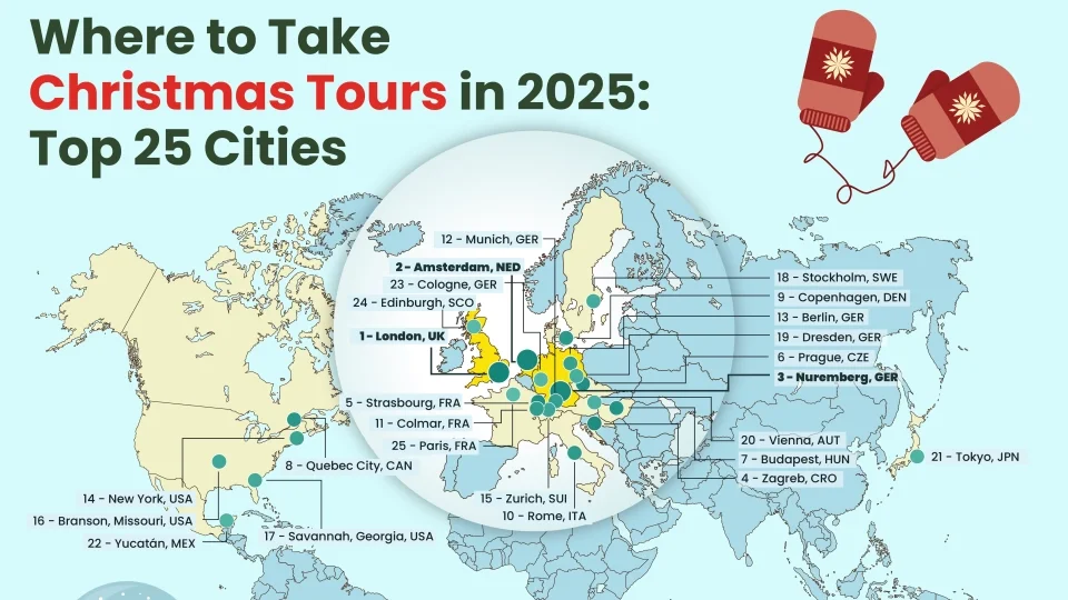 mapa vánočních mest