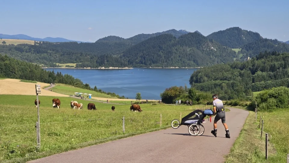 Czorzstynské jezero inline brusle