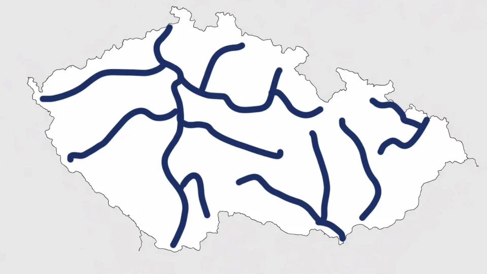 Slepá mapa česko, řeky