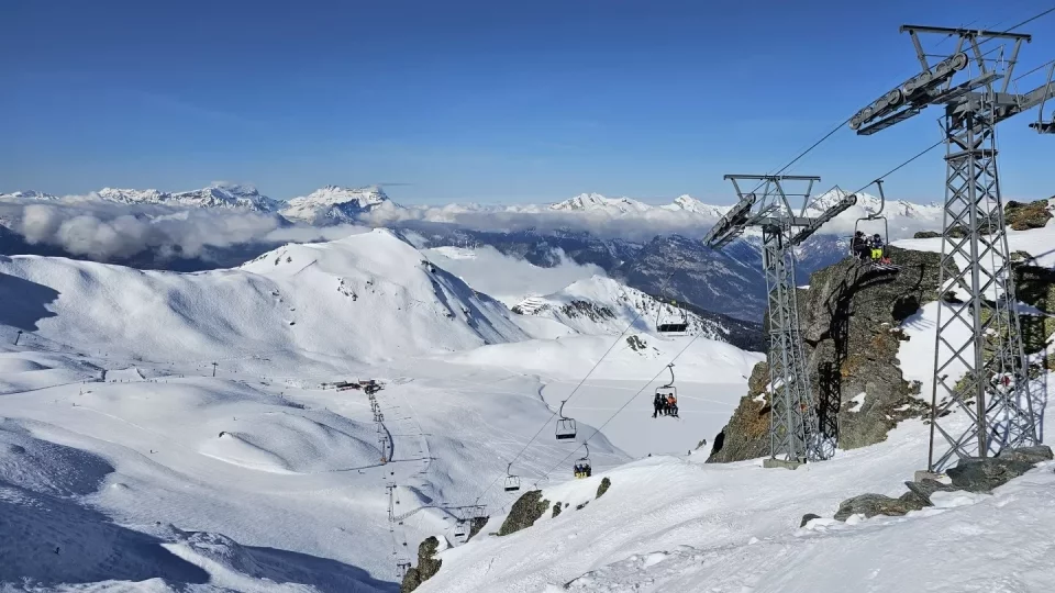 Vlek, sníh, lyže, Verbier