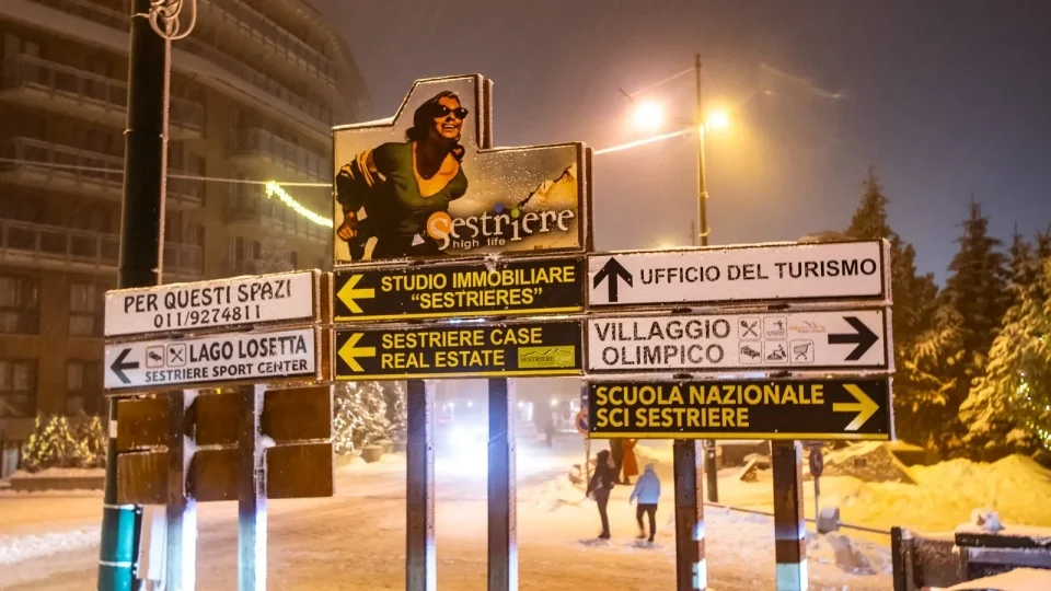 Trip hory s Audi do Itálie, Sestriere večer