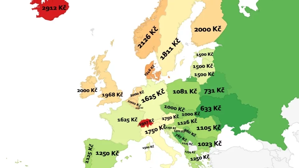 Mapa cen v restauracích