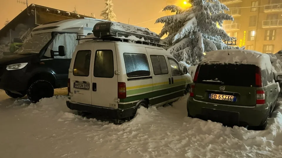 Trip hory s Audi do Itálie, Sestriere večer