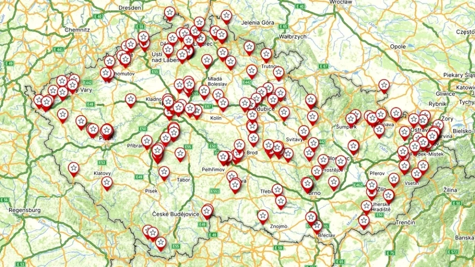 Mapa přírodních koupališť