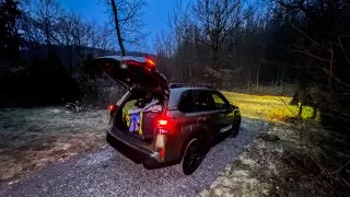 Subaru trip, Baťa, cesta