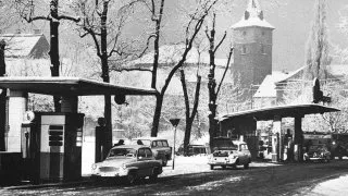 Retro, čerpací stanice